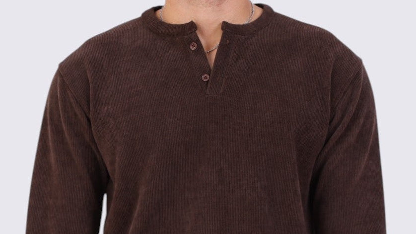Ribbed Henely Brown