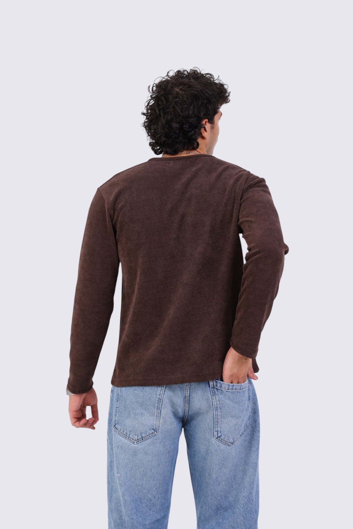 Ribbed Henely Brown