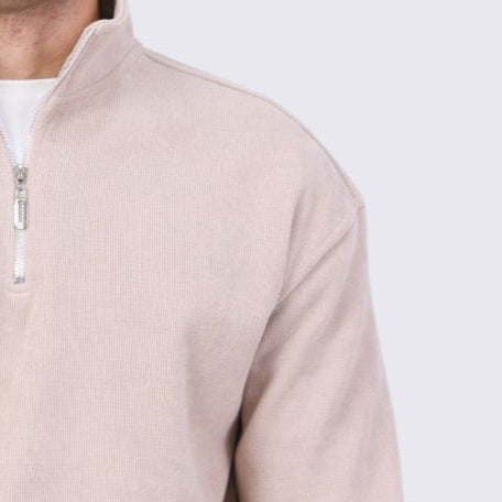 Quarter Zipper - Beige