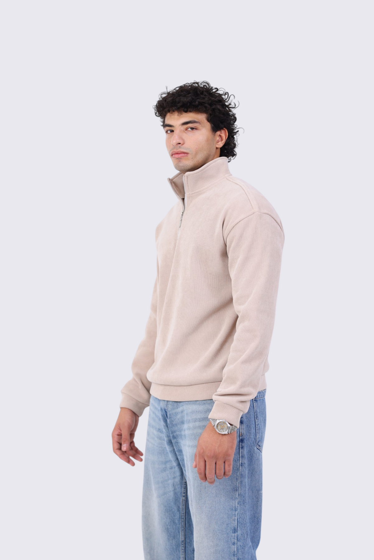 Quarter Zipper - Beige