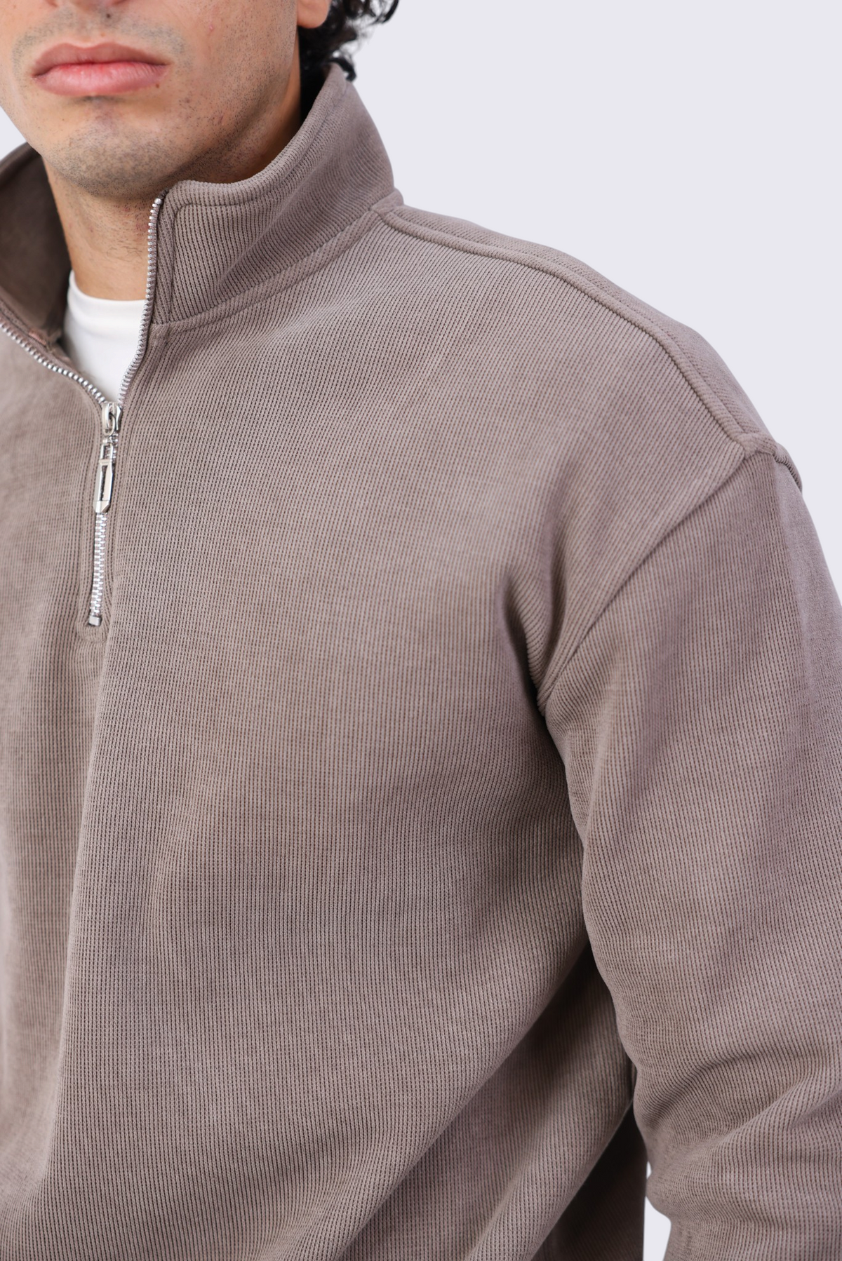 Quarter Zipper - Coffee
