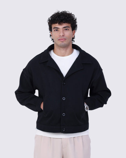 Box-Fit Wool Jacket Black