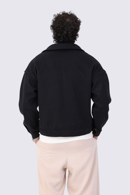 Box-Fit Wool Jacket Black