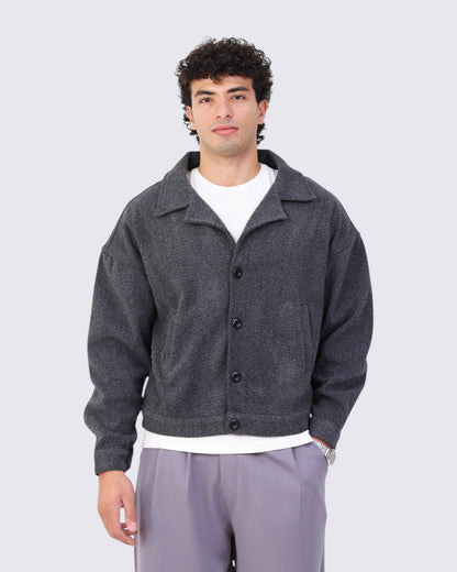 Box-Fit Wool Jacket Grey