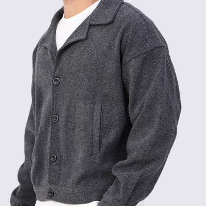 box fit wool jacket grey zoom in