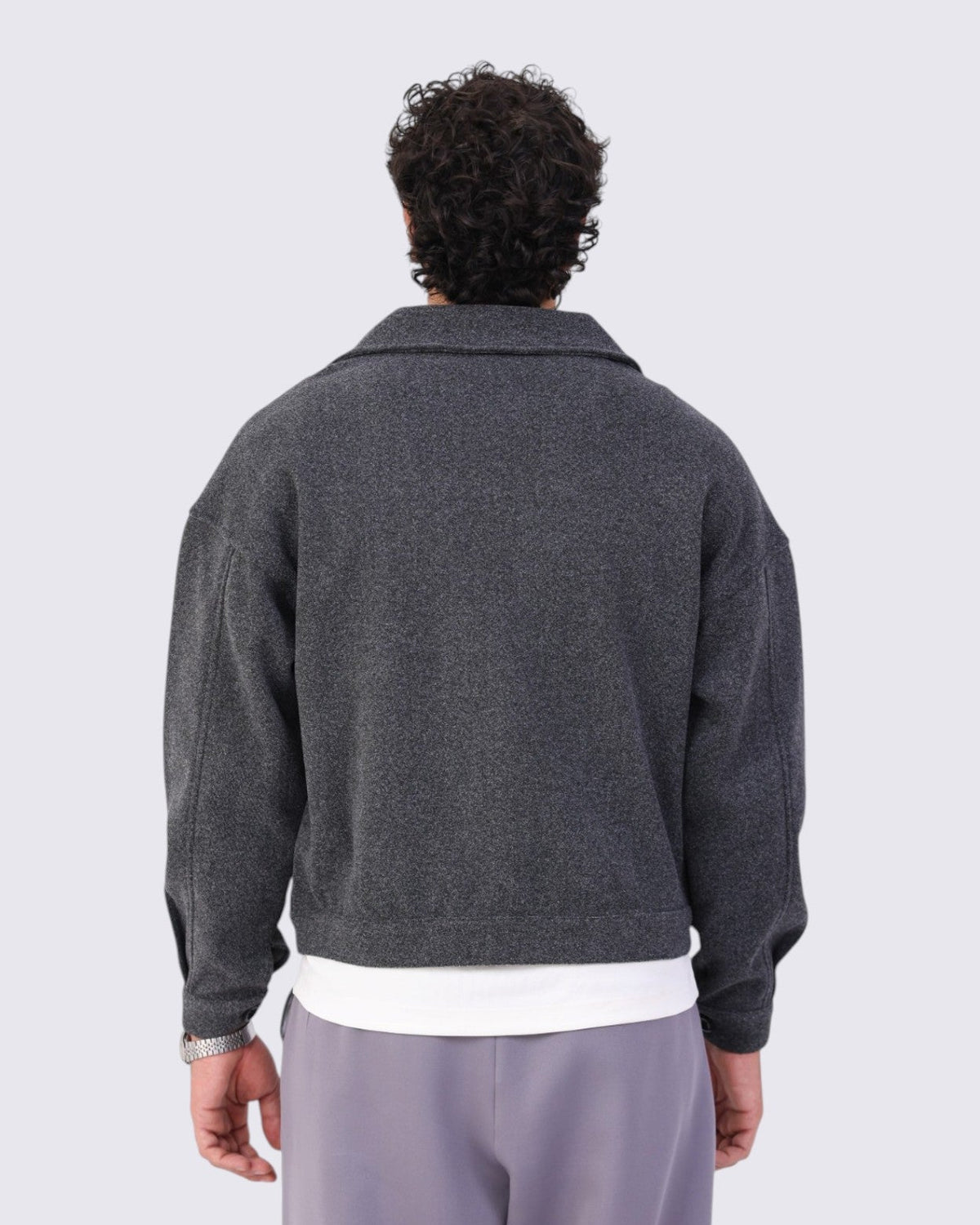 Box-Fit Wool Jacket Grey