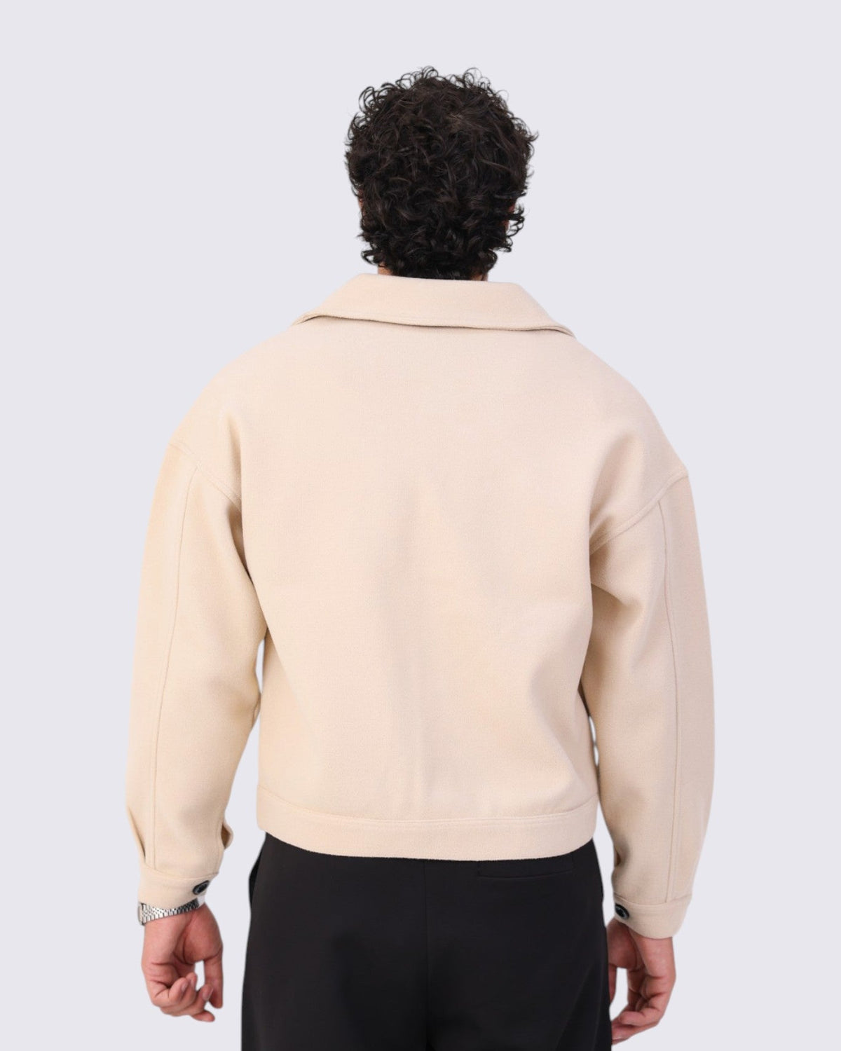 Box-Fit Wool Jacket Beige