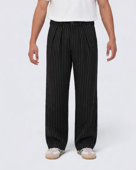 Black stripped old money pants