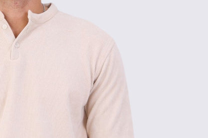 Ribbed Henely Beige