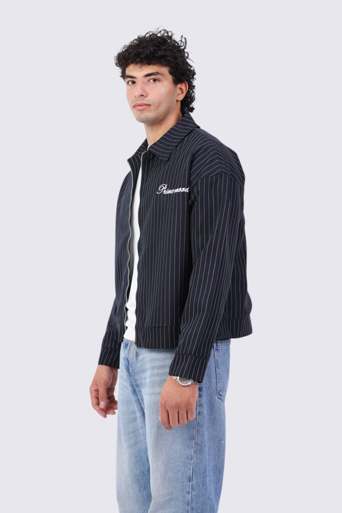 Stripes Jacket Navy Blue