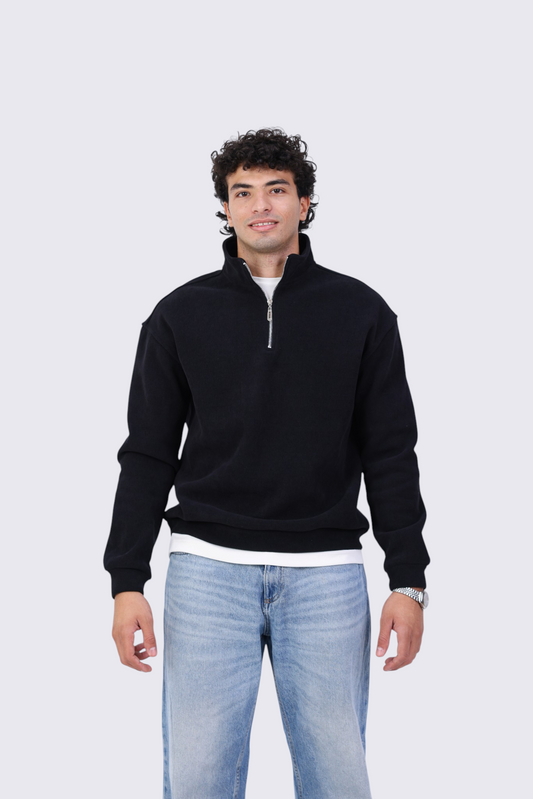 Quarter Zipper - Black
