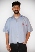 Skyline Pinstripe Boxy Shirt – Sky Blue