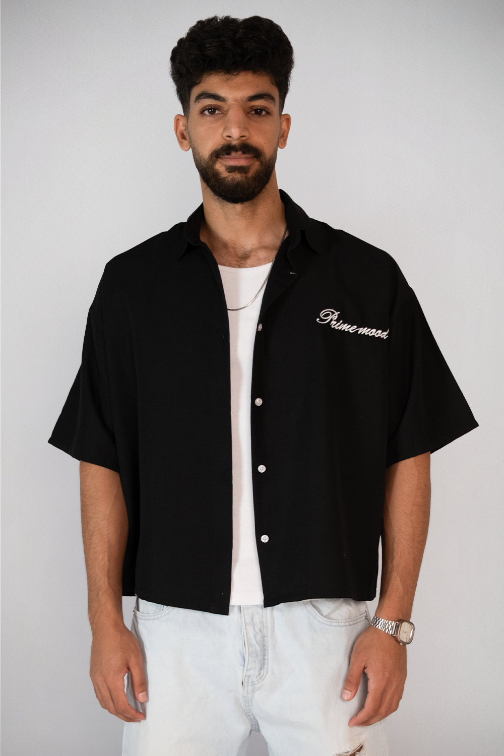 Prime Essential Oversized Shirt – Black