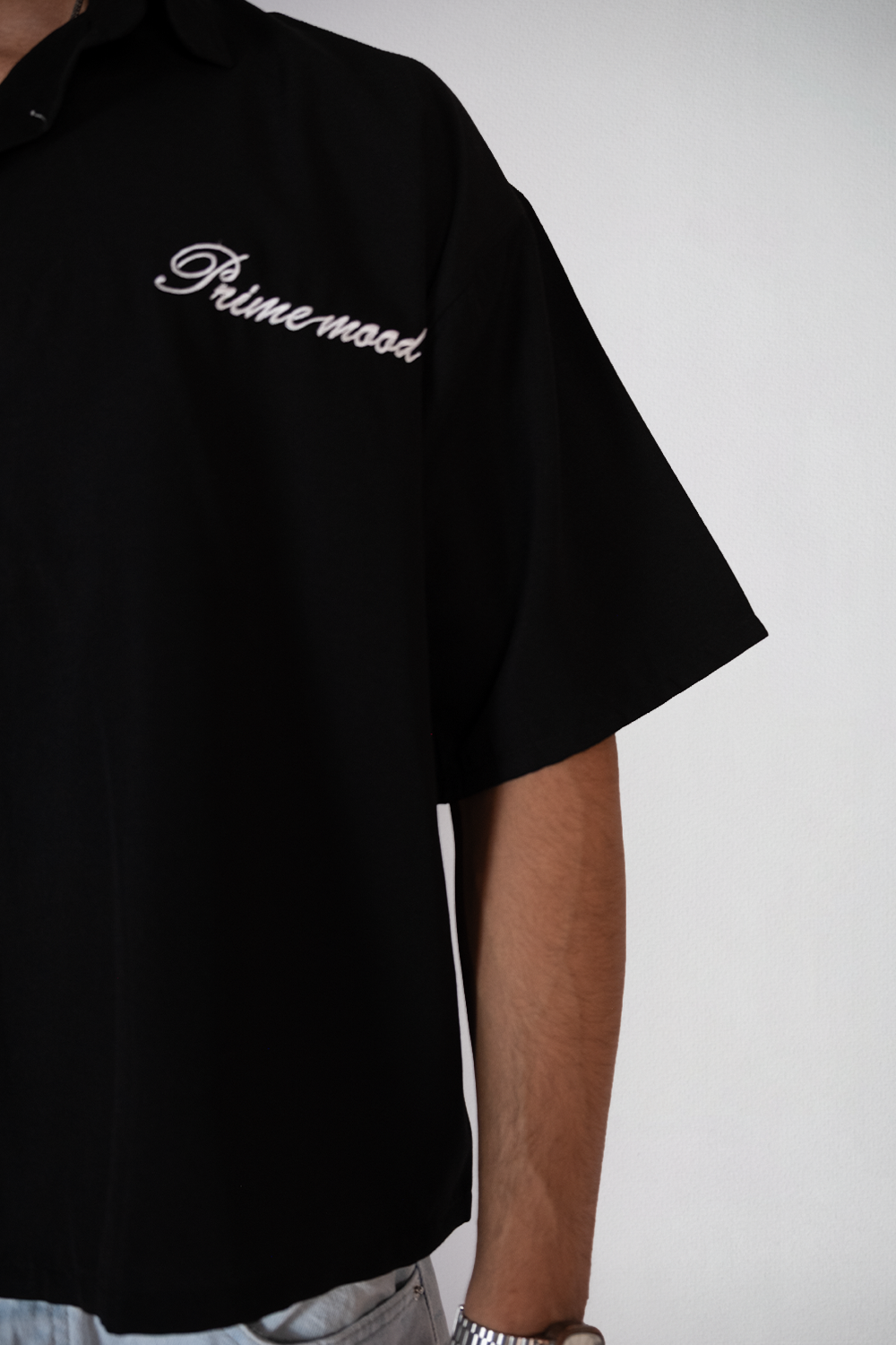 Prime Essential Oversized Shirt – Black