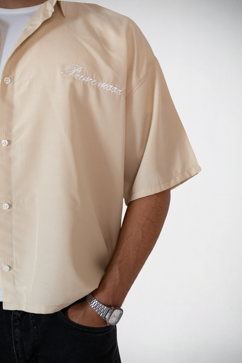 Prime Signature Boxy Shirt – Beige