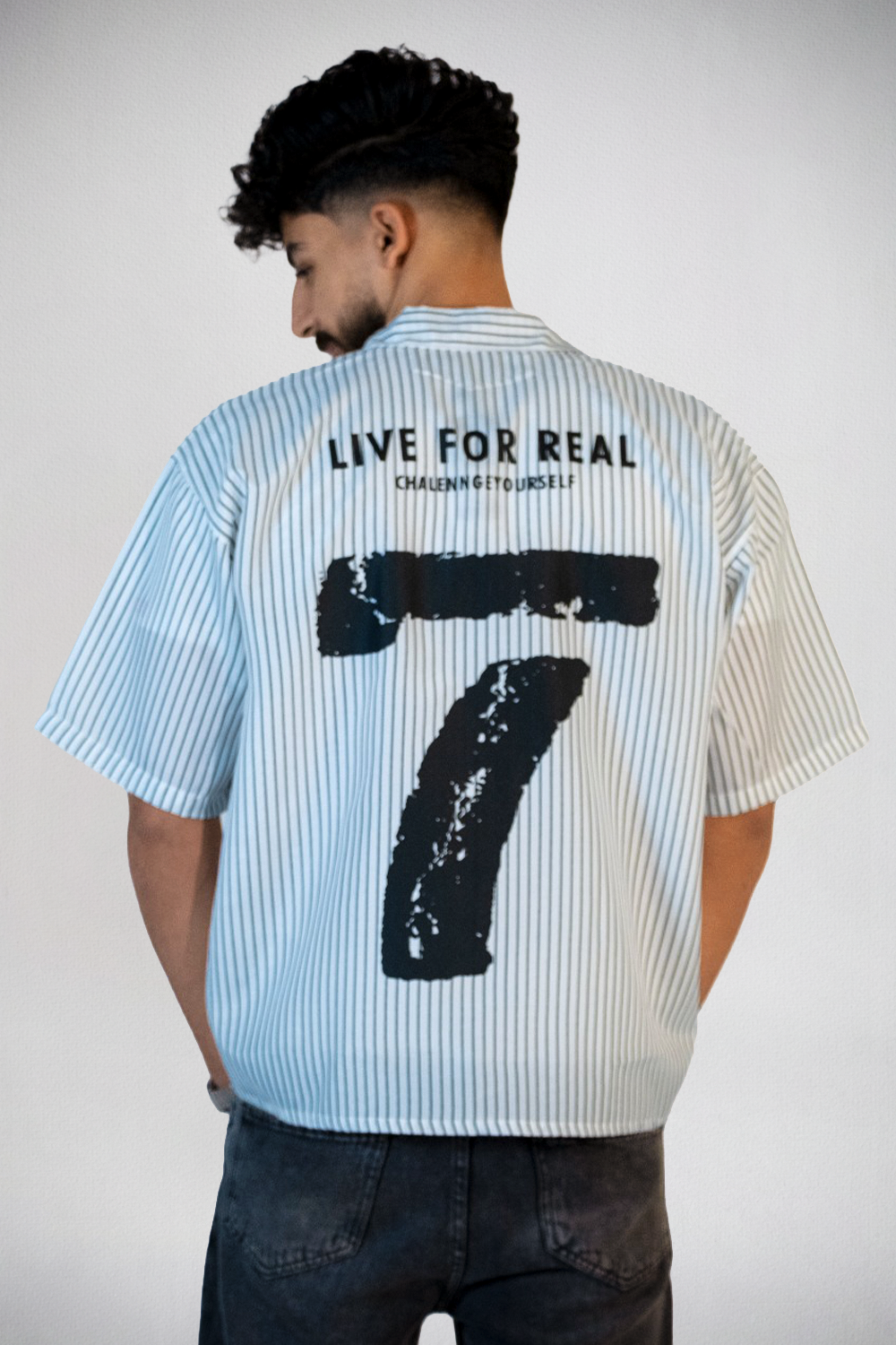 Live For Real-Box Fit-Striped Shirt