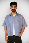 Harbor Stripe Boxy Shirt – Blue