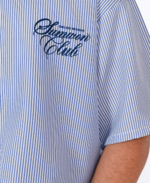 summer club box fit Shirt – Blue