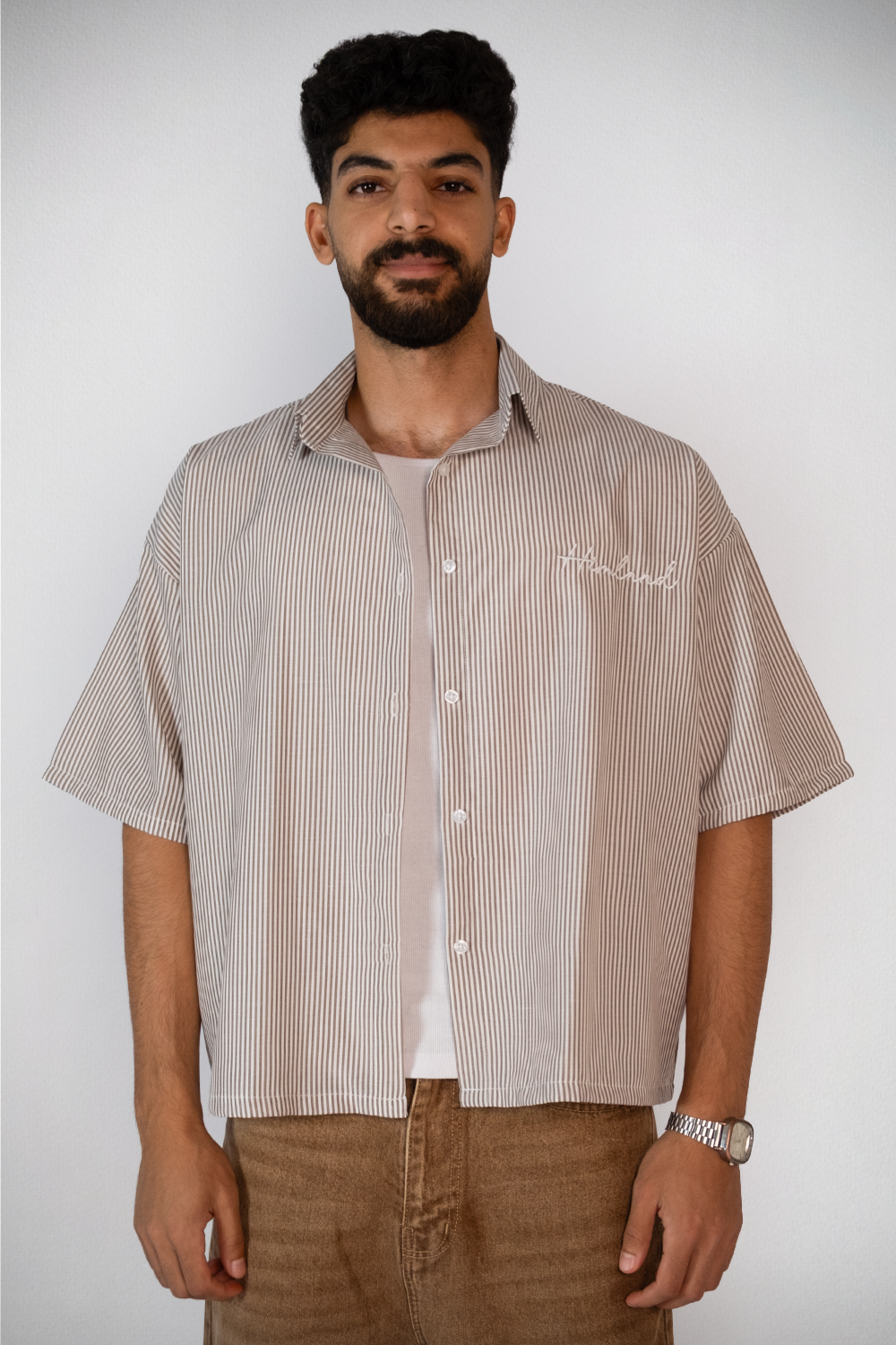 Harbor Stripe Boxy Shirt – Sand