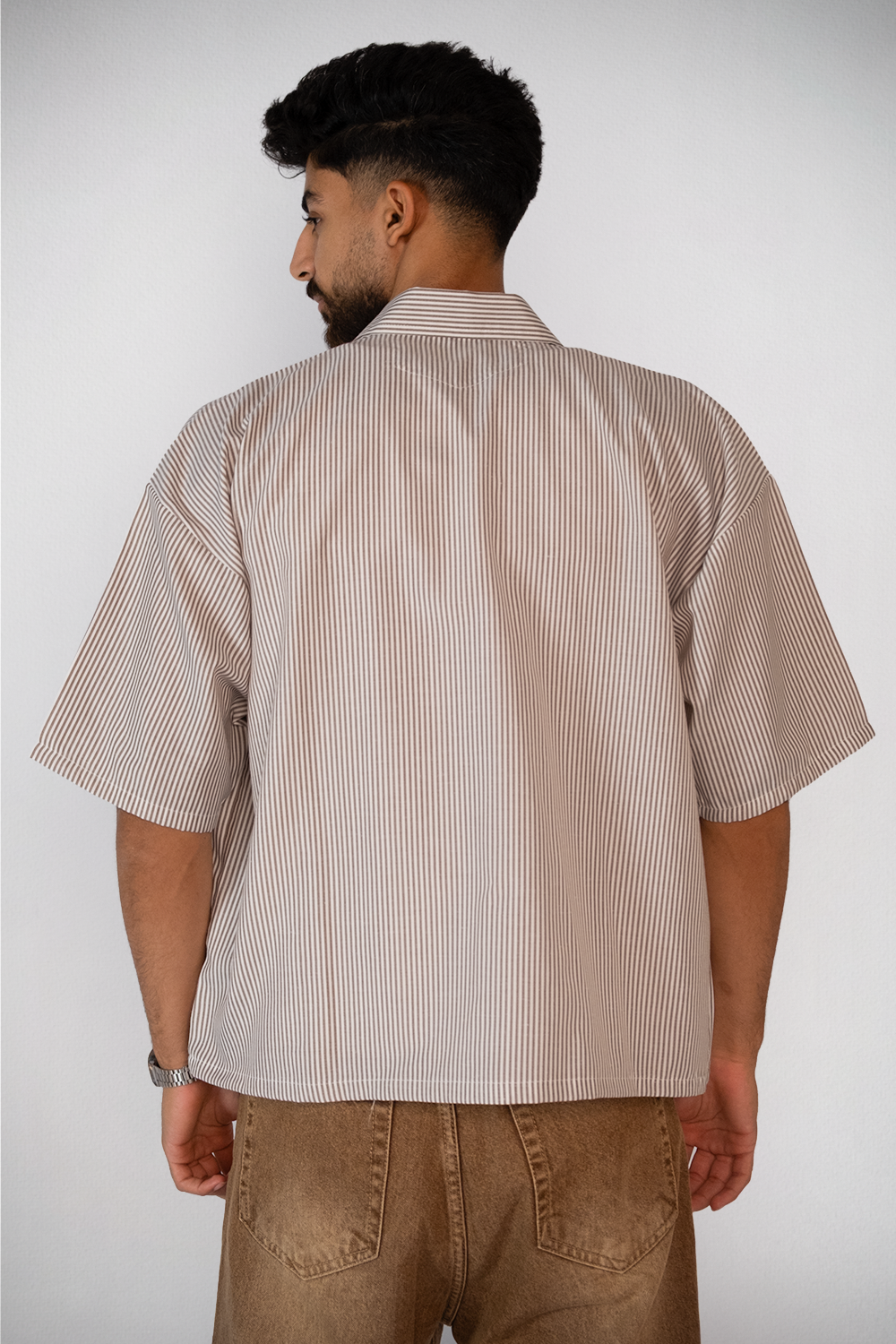 Harbor Stripe Boxy Shirt – Sand