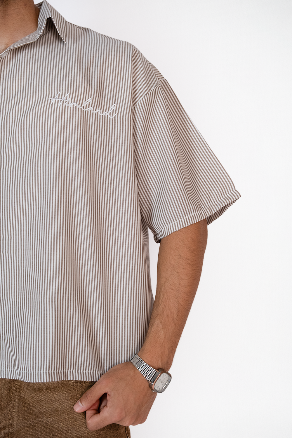 Harbor Stripe Boxy Shirt – Sand