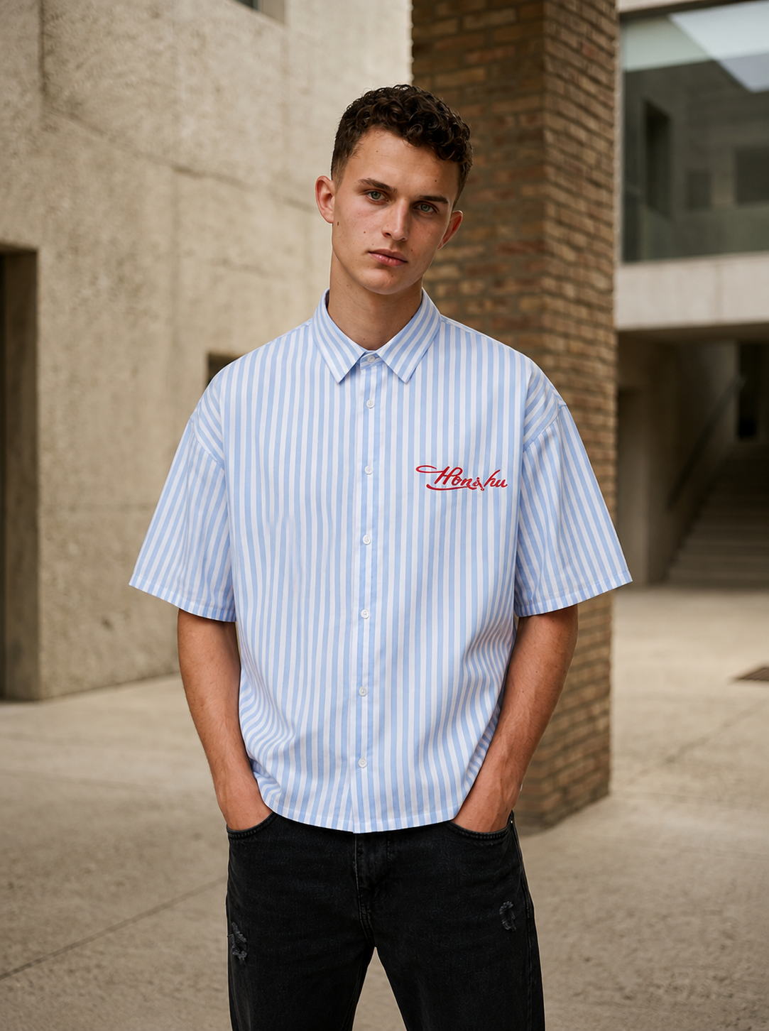 Honshu box fit Shirt – Sky Blue