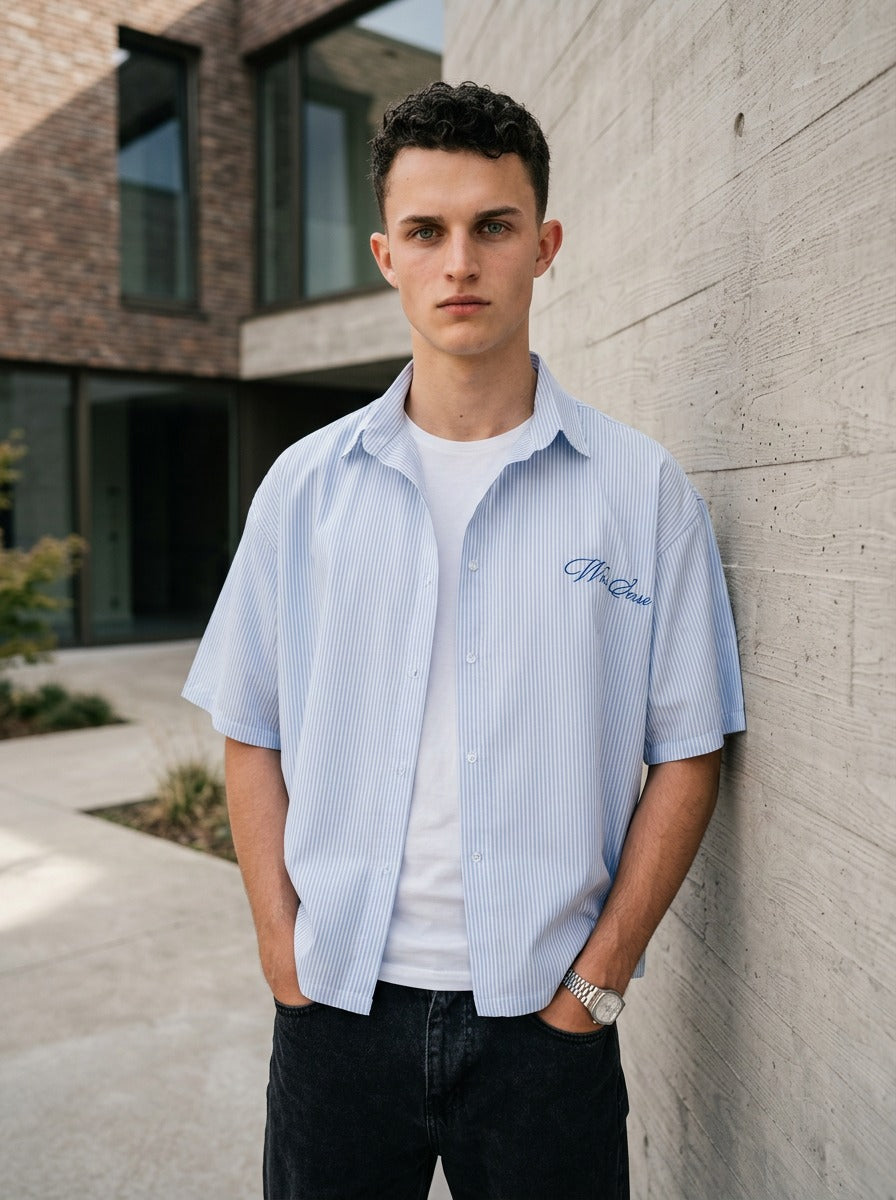 Wrong Sense box fit shirt – Blue