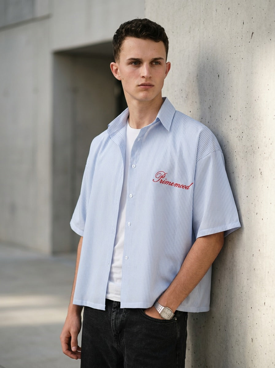 prime mood box fit Shirt – Blue