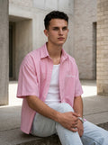 Himland Oversized Striped Shirt – Pink