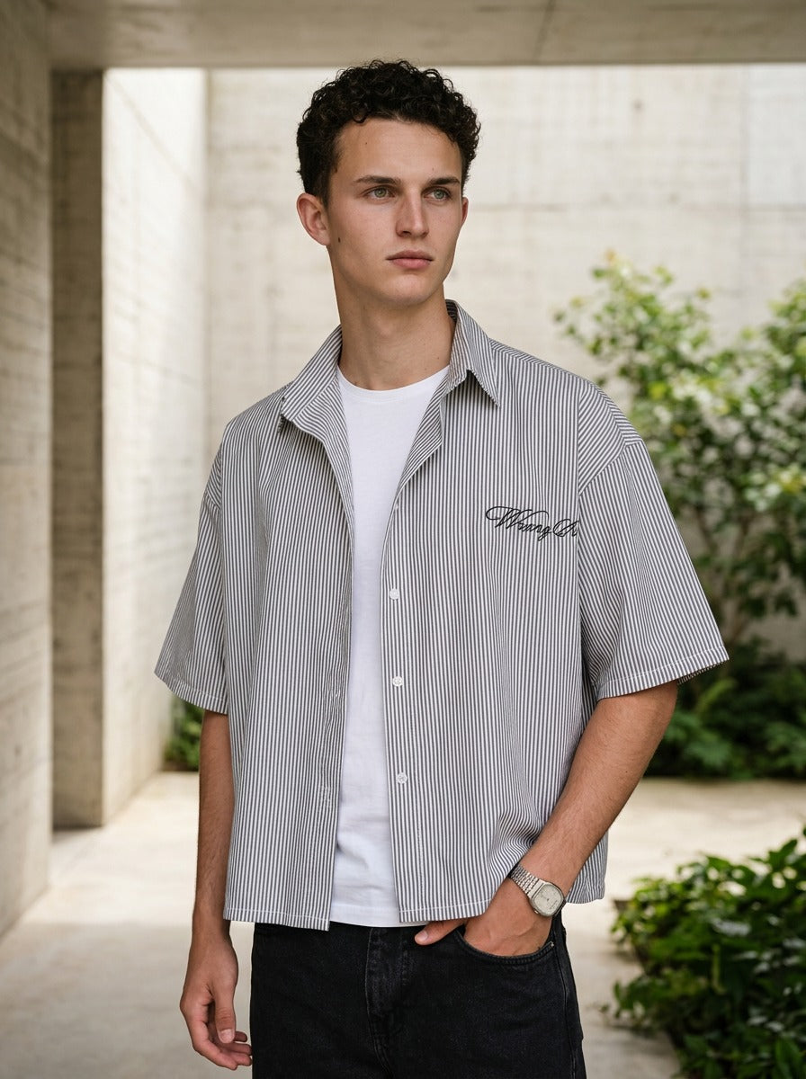Wrong Sense box fit Shirt – Grey