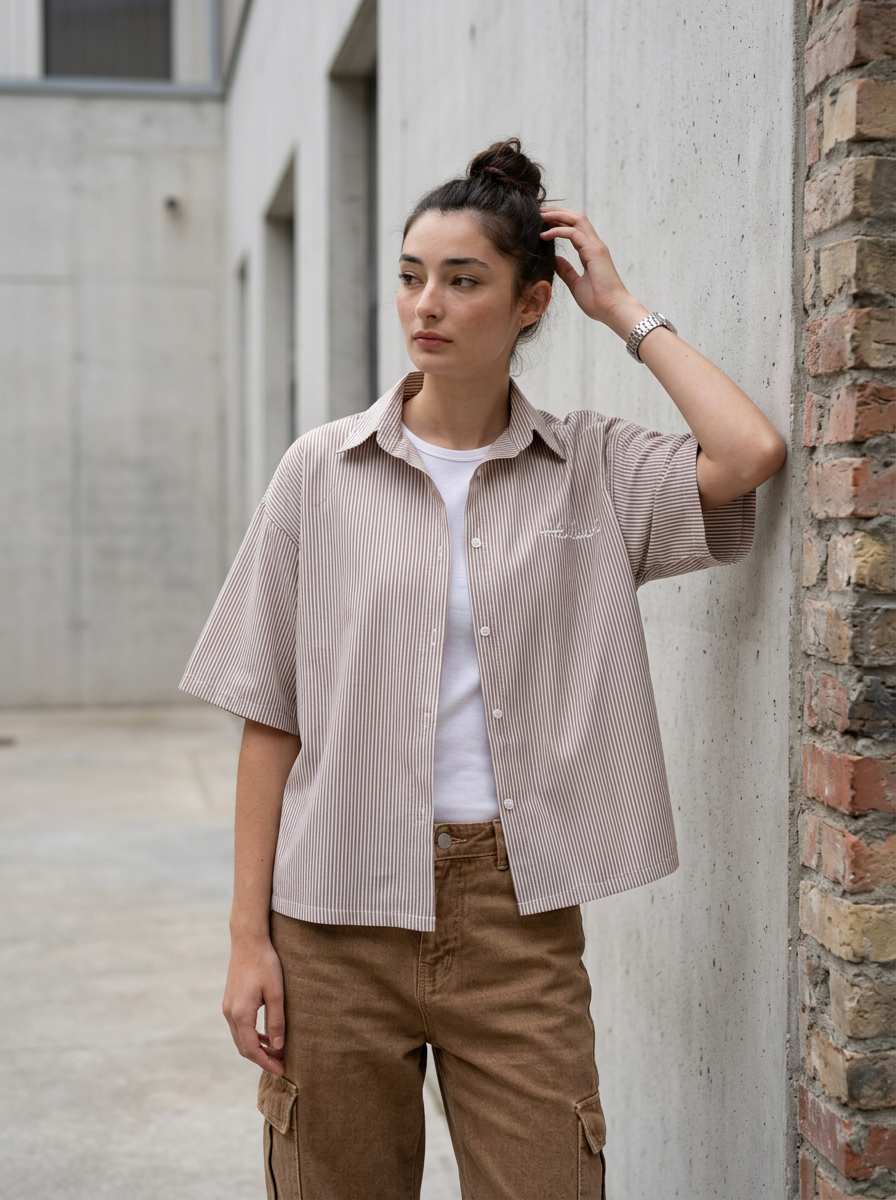 himland box fit Shirt – Sand