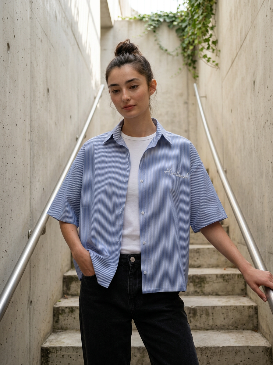 himland box fit Shirt – Blue