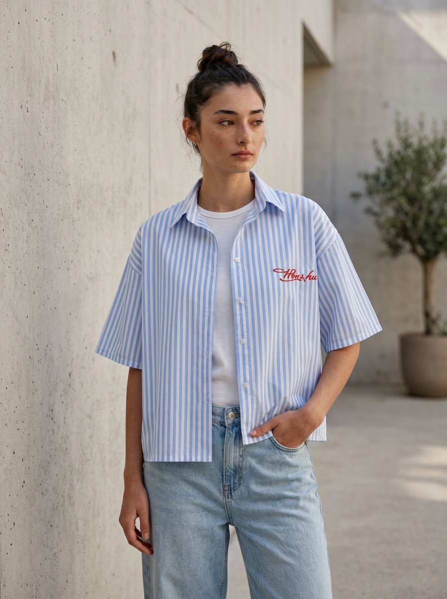 Honshu box fit Shirt – Sky Blue