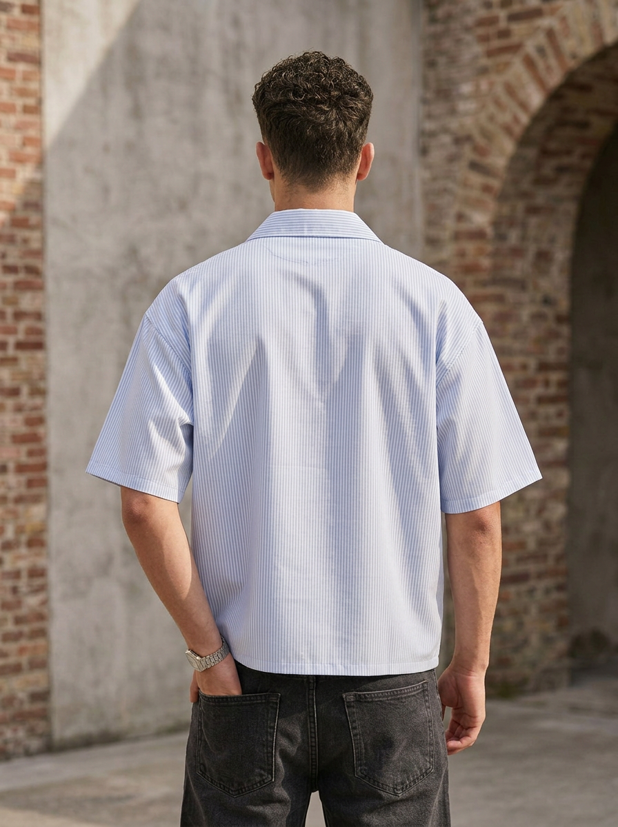 prime mood box fit Shirt – Blue