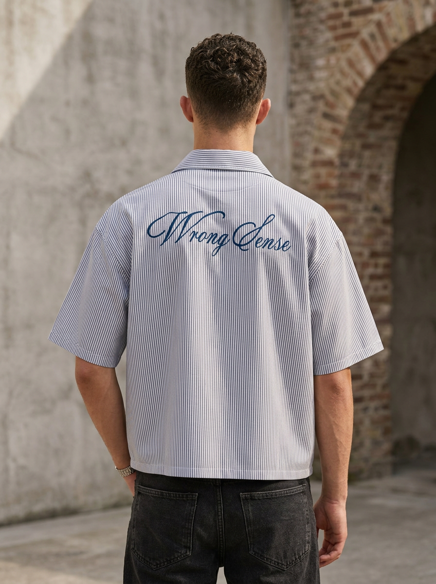 Wrong Sense box fit shirt – Blue